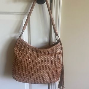 Patricia Nash Leather Basket-Weave Shoulder Bag